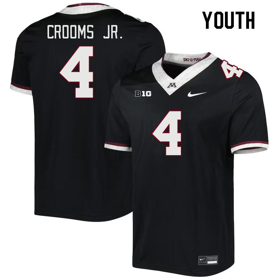Youth #4 Corey Crooms Jr. Minnesota Golden Gophers College Football Jerseys Stitched-Black